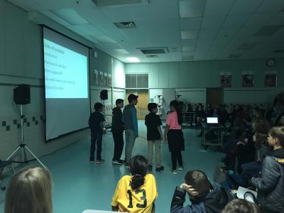 a photo of students presenting PBL ideas
